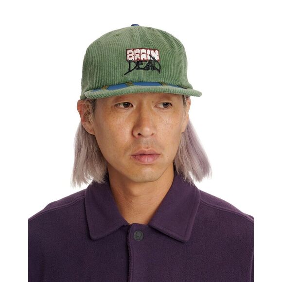 Brain Dead Sludge Twill 6 Panel Hat Cap Corduroy Green NEW - Picture 8 of 10